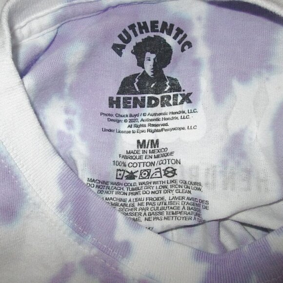 Jimi Hendrix Experience Tour T-Shirt Size L Black Light 2 Sided Crop Psychedelic - Picture 7 of 9